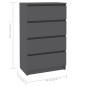 vidaXL Sideboard Grau 60x35x98,5 cm Holzwerkstoff vidaXL Sideboard Grau 60x35x98,5 cm Holzwerkstoff