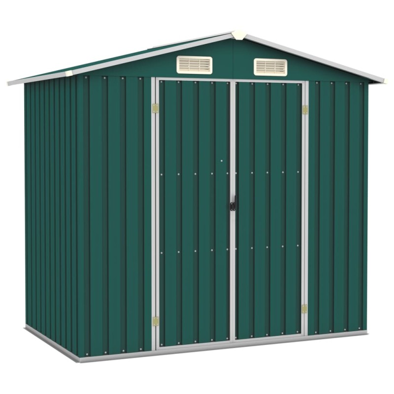 vidaXL Gerätehaus Grün 205x129x183 cm Verzinkter Stahl vidaXL Gerätehaus Grün 205x129x183 cm Verzinkter Stahl