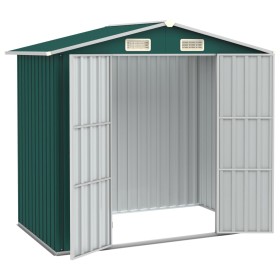 vidaXL Gerätehaus Grün 205x129x183 cm Verzinkter Stahl  