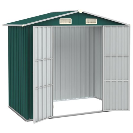 vidaXL Gerätehaus Grün 205x129x183 cm Verzinkter Stahl  