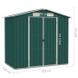 vidaXL Gerätehaus Grün 205x129x183 cm Verzinkter Stahl vidaXL Gerätehaus Grün 205x129x183 cm Verzinkter Stahl