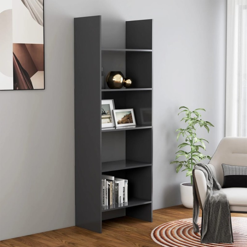 vidaXL Bücherregal Grau 60x35x180 cm Holzwerkstoff vidaXL Bücherregal Grau 60x35x180 cm Holzwerkstoff