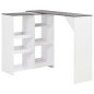 vidaXL Bartisch mit Beweglichem Regal Weiß 138x39x110 cm vidaXL Bartisch mit Beweglichem Regal Weiß 138x39x110 cm