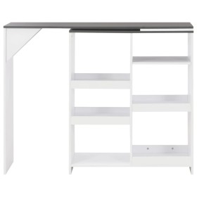 vidaXL Bartisch mit Beweglichem Regal Weiß 138x39x110 cm