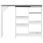 vidaXL Bartisch mit Beweglichem Regal Weiß 138x39x110 cm vidaXL Bartisch mit Beweglichem Regal Weiß 138x39x110 cm