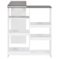 vidaXL Bartisch mit Beweglichem Regal Weiß 138x39x110 cm vidaXL Bartisch mit Beweglichem Regal Weiß 138x39x110 cm