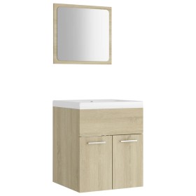 vidaXL Badmöbel-Set Sonoma-Eiche Holzwerkstoff