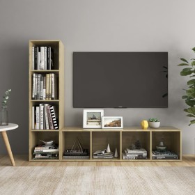 vidaXL TV-Schränke 2 Stk. Sonoma-Eiche 142,5x35x36,5 cm Holzwerkstoff
