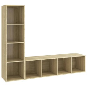 vidaXL TV-Schränke 2 Stk. Sonoma-Eiche 142,5x35x36,5 cm Holzwerkstoff