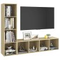 vidaXL TV-Schränke 2 Stk. Sonoma-Eiche 142,5x35x36,5 cm Holzwerkstoff vidaXL TV-Schränke 2 Stk. Sonoma-Eiche 142,5x35x36,5 cm Holzwerkstoff