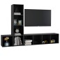 vidaXL 3-tlg. TV-Schrank-Set Hochglanz-Grau Holzwerkstoff vidaXL 3-tlg. TV-Schrank-Set Hochglanz-Grau Holzwerkstoff