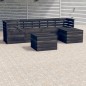 6-tlg. Garten-Sofagarnitur aus Paletten Kiefernholz Dunkelgrau 6-tlg. Garten-Sofagarnitur aus Paletten Kiefernholz Dunkelgrau