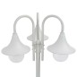 vidaXL Garten-Pollerleuchte E27 220 cm Aluminium 3-Laterne Weiß vidaXL Garten-Pollerleuchte E27 220 cm Aluminium 3-Laterne Weiß
