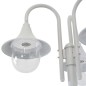 vidaXL Garten-Pollerleuchte E27 220 cm Aluminium 3-Laterne Weiß vidaXL Garten-Pollerleuchte E27 220 cm Aluminium 3-Laterne Weiß