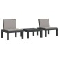 vidaXL 3-tlg. Garten-Lounge-Set mit Kissen Anthrazit PP vidaXL 3-tlg. Garten-Lounge-Set mit Kissen Anthrazit PP
