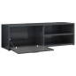 vidaXL TV-Schrank Hochglanz-Grau 120x34x37 cm Holzwerkstoff