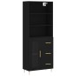 Highboard Schwarz 69,5x34x180 cm Holzwerkstoff Highboard Schwarz 69,5x34x180 cm Holzwerkstoff