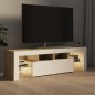 vidaXL TV-Schrank mit LED-Beleuchtung Weiß Sonoma-Eiche 140x36,5x40 cm vidaXL TV-Schrank mit LED-Beleuchtung Weiß Sonoma-Eiche 140x36,5x40 cm