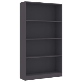 vidaXL Bücherregal 4 Fächer Grau 80x24x142 cm Holzwerkstoff