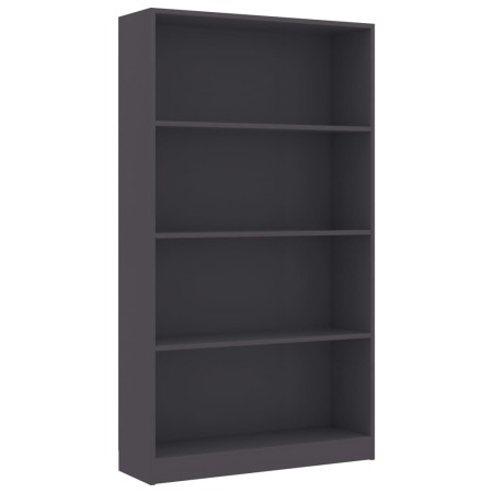 vidaXL Bücherregal 4 Fächer Grau 80x24x142 cm Holzwerkstoff