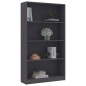 vidaXL Bücherregal 4 Fächer Grau 80x24x142 cm Holzwerkstoff vidaXL Bücherregal 4 Fächer Grau 80x24x142 cm Holzwerkstoff