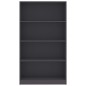 vidaXL Bücherregal 4 Fächer Grau 80x24x142 cm Holzwerkstoff vidaXL Bücherregal 4 Fächer Grau 80x24x142 cm Holzwerkstoff