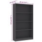 vidaXL Bücherregal 4 Fächer Grau 80x24x142 cm Holzwerkstoff vidaXL Bücherregal 4 Fächer Grau 80x24x142 cm Holzwerkstoff