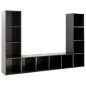 vidaXL TV-Schränke 3 Stk. Hochglanz-Grau 142,5x35x36,5cm Holzwerkstoff vidaXL TV-Schränke 3 Stk. Hochglanz-Grau 142,5x35x36,5cm Holzwerkstoff