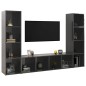 vidaXL TV-Schränke 3 Stk. Hochglanz-Grau 142,5x35x36,5cm Holzwerkstoff vidaXL TV-Schränke 3 Stk. Hochglanz-Grau 142,5x35x36,5cm Holzwerkstoff