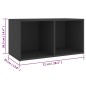 vidaXL 3-tlg. TV-Schrank-Set Grau Holzwerkstoff vidaXL 3-tlg. TV-Schrank-Set Grau Holzwerkstoff
