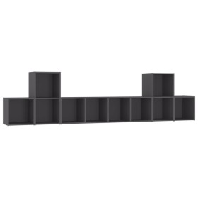 vidaXL 5-tlg. TV-Schrank-Set Grau Holzwerkstoff