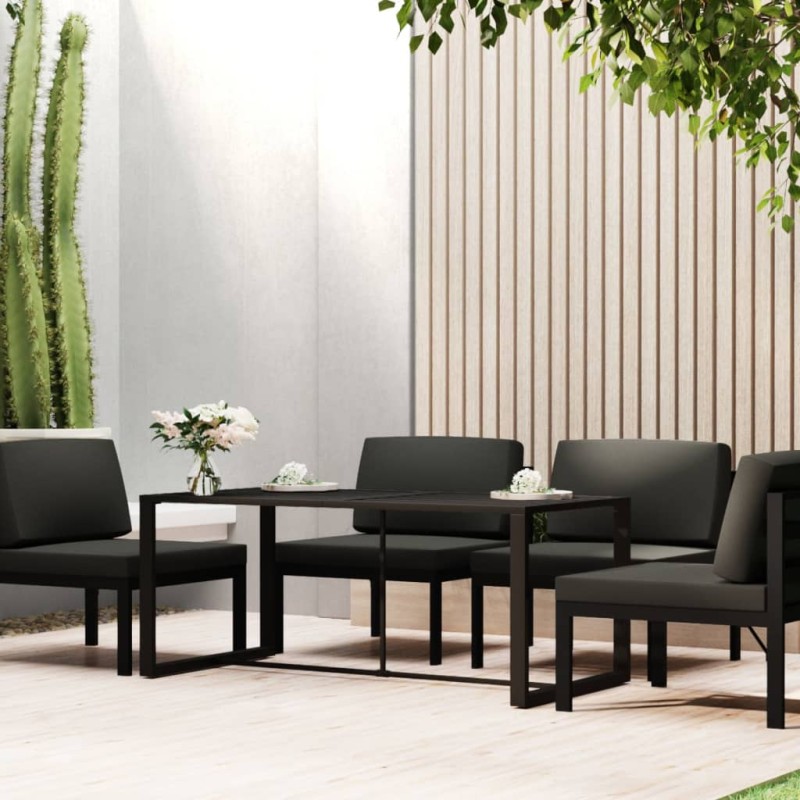 vidaXL Garten-Esstisch Anthrazit 120x60x66 cm Aluminium vidaXL Garten-Esstisch Anthrazit 120x60x66 cm Aluminium