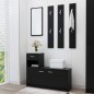 vidaXL Garderobenset Flur Schwarz 100x25x76,5 cm Holzwerkstoff vidaXL Garderobenset Flur Schwarz 100x25x76,5 cm Holzwerkstoff