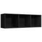 vidaXL Bücherregal/TV-Schrank Schwarz 36x30x114 cm Holzwerkstoff vidaXL Bücherregal/TV-Schrank Schwarz 36x30x114 cm Holzwerkstoff