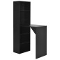 vidaXL Bartisch mit Schrank Schwarz 115x59x200 cm vidaXL Bartisch mit Schrank Schwarz 115x59x200 cm
