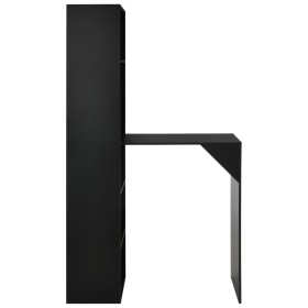 vidaXL Bartisch mit Schrank Schwarz 115x59x200 cm