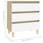 vidaXL Sideboard Weiß und Sonoma-Eiche 60x35x69 cm Holzwerkstoff vidaXL Sideboard Weiß und Sonoma-Eiche 60x35x69 cm Holzwerkstoff