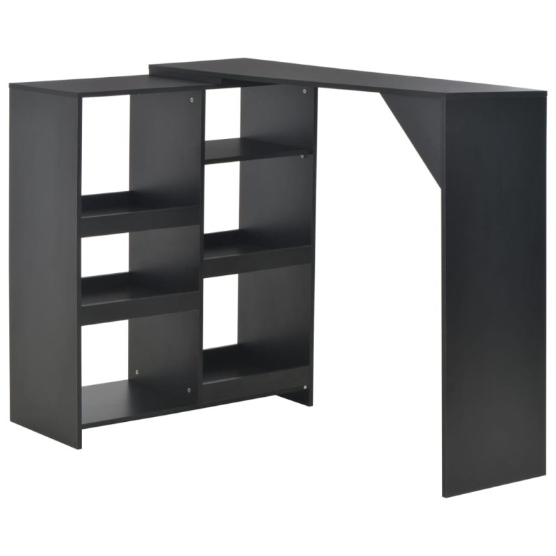 vidaXL Bartisch mit Beweglichem Regal Schwarz 138x39x110 cm vidaXL Bartisch mit Beweglichem Regal Schwarz 138x39x110 cm