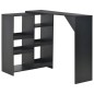 vidaXL Bartisch mit Beweglichem Regal Schwarz 138x39x110 cm vidaXL Bartisch mit Beweglichem Regal Schwarz 138x39x110 cm