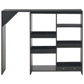 vidaXL Bartisch mit Beweglichem Regal Schwarz 138x39x110 cm