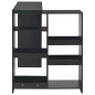 vidaXL Bartisch mit Beweglichem Regal Schwarz 138x39x110 cm vidaXL Bartisch mit Beweglichem Regal Schwarz 138x39x110 cm