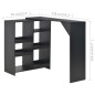 vidaXL Bartisch mit Beweglichem Regal Schwarz 138x39x110 cm vidaXL Bartisch mit Beweglichem Regal Schwarz 138x39x110 cm
