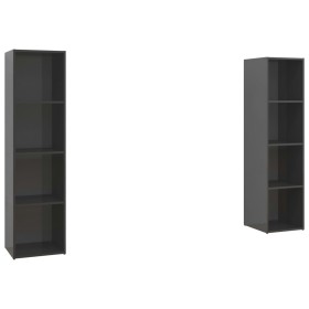 vidaXL TV-Schränke 2 Stk. Hochglanz-Grau 142,5x35x36,5cm Holzwerkstoff