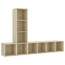 vidaXL 3-tlg. TV-Schrank-Set Sonoma-Eiche Holzwerkstoff
