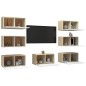 vidaXL TV-Schränke 7 Stk. Weiß Sonoma-Eiche 30,5x30x60cm Holzwerkstoff vidaXL TV-Schränke 7 Stk. Weiß Sonoma-Eiche 30,5x30x60cm Holzwerkstoff