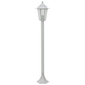 vidaXL Garten-Pollerleuchte 6 Stk. E27 110 cm Aluminium Weiß 