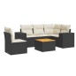 vidaXL 6-tlg. Garten-Sofagarnitur mit Kissen Schwarz Poly Rattan vidaXL 6-tlg. Garten-Sofagarnitur mit Kissen Schwarz Poly Rattan