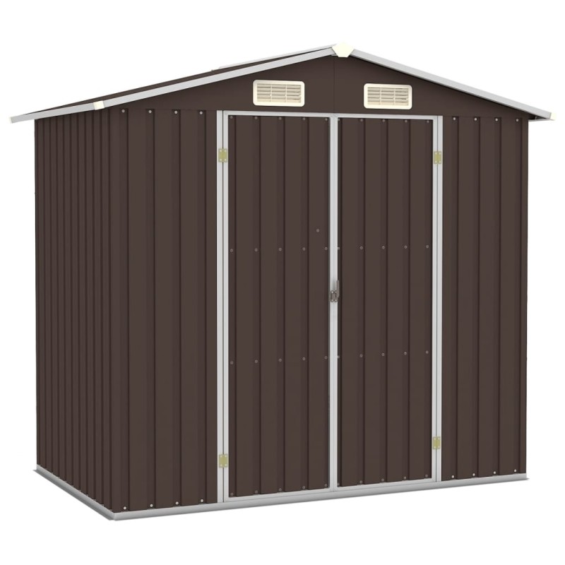 vidaXL Gerätehaus Braun 205x129x183 cm Verzinkter Stahl vidaXL Gerätehaus Braun 205x129x183 cm Verzinkter Stahl