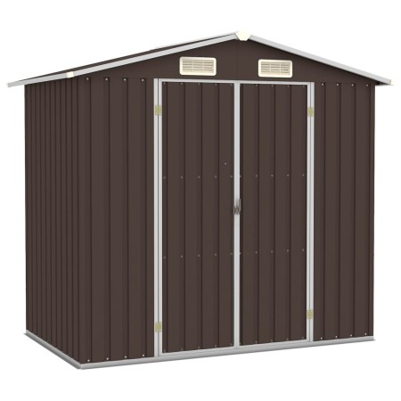 vidaXL Gerätehaus Braun 205x129x183 cm Verzinkter Stahl  