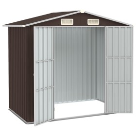 vidaXL Gerätehaus Braun 205x129x183 cm Verzinkter Stahl  